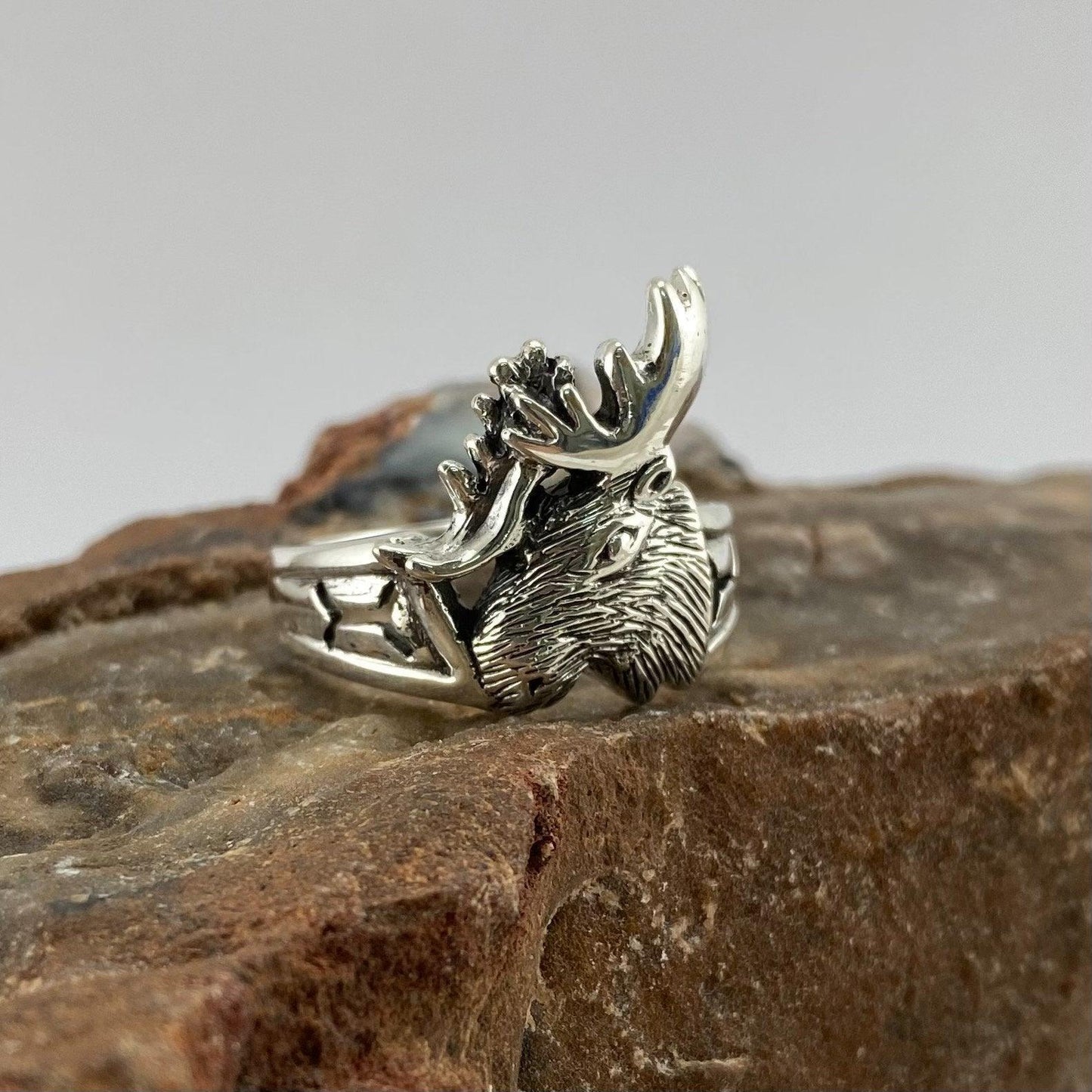 Moose Head Silver Ring TR1434