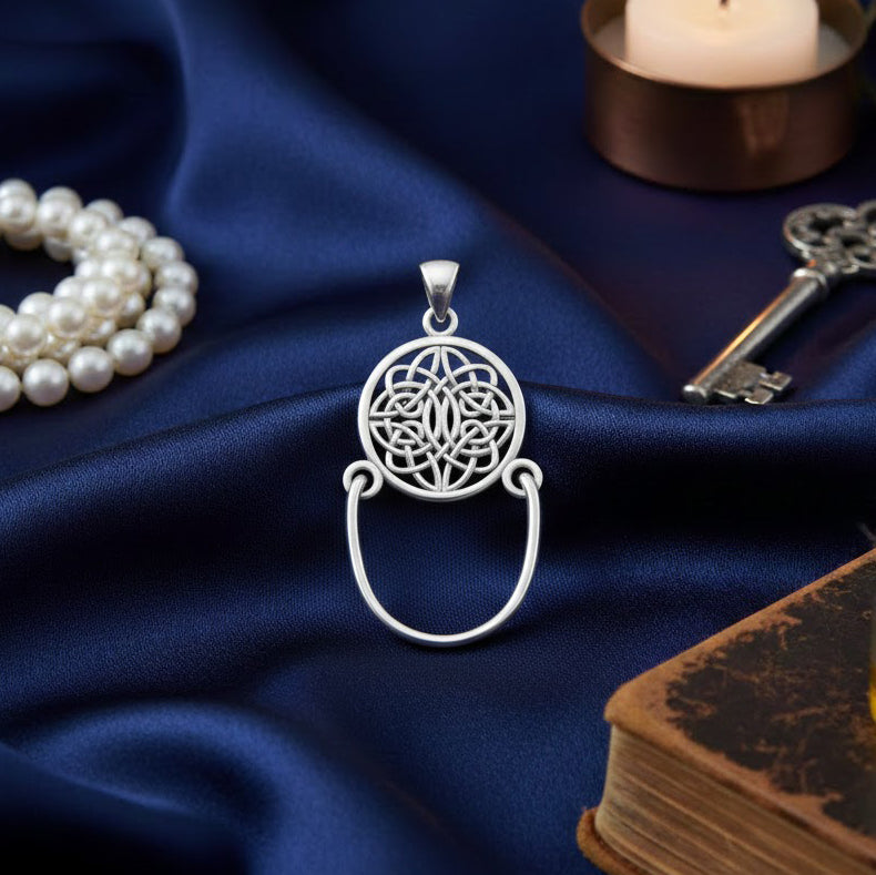 The best and endless Celtic Knotwork Sterling Silver Plated over Solid Brass Pendant with Charm Holder BTP938*