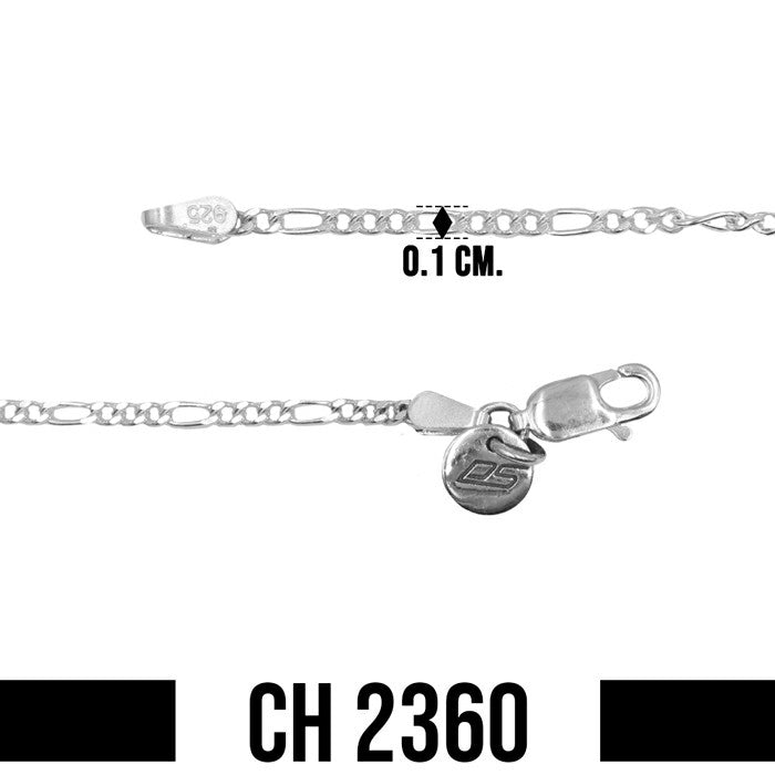 Figaro Chain Sterling Silver Chain Small Version CH2360