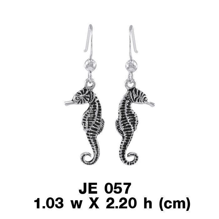 Sterling Silver Seahorse Hook Earrings JE057