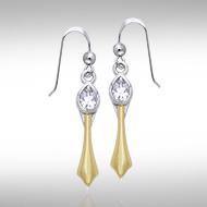 Black Magic Silver & Gold Pendant Earrings MER407