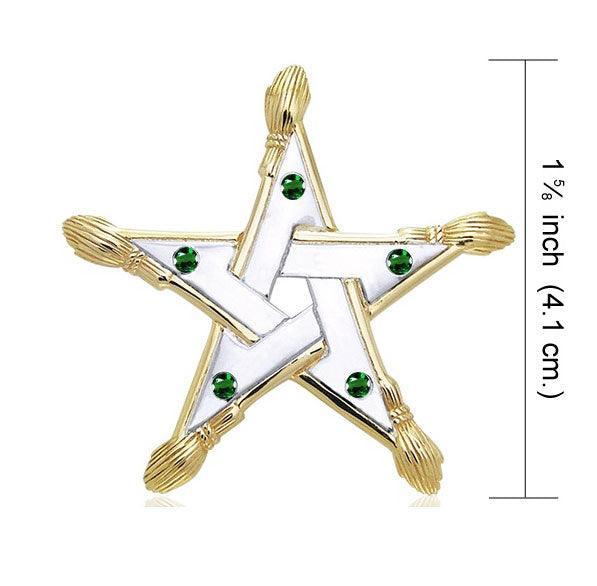 Silver Broomstick Pendant MPD875 - Wholesale Jewelry