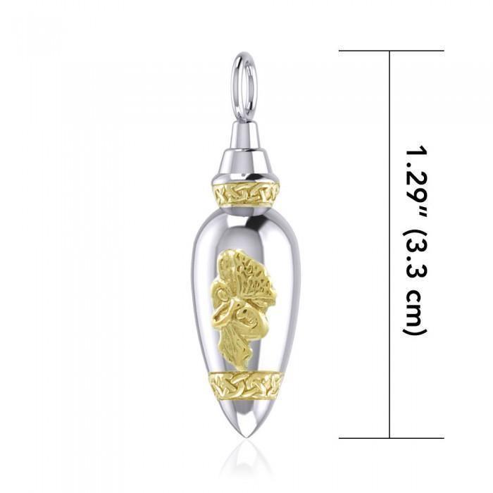 Celtic Fairy Silver and Gold Bottle Pendant MPD4063
