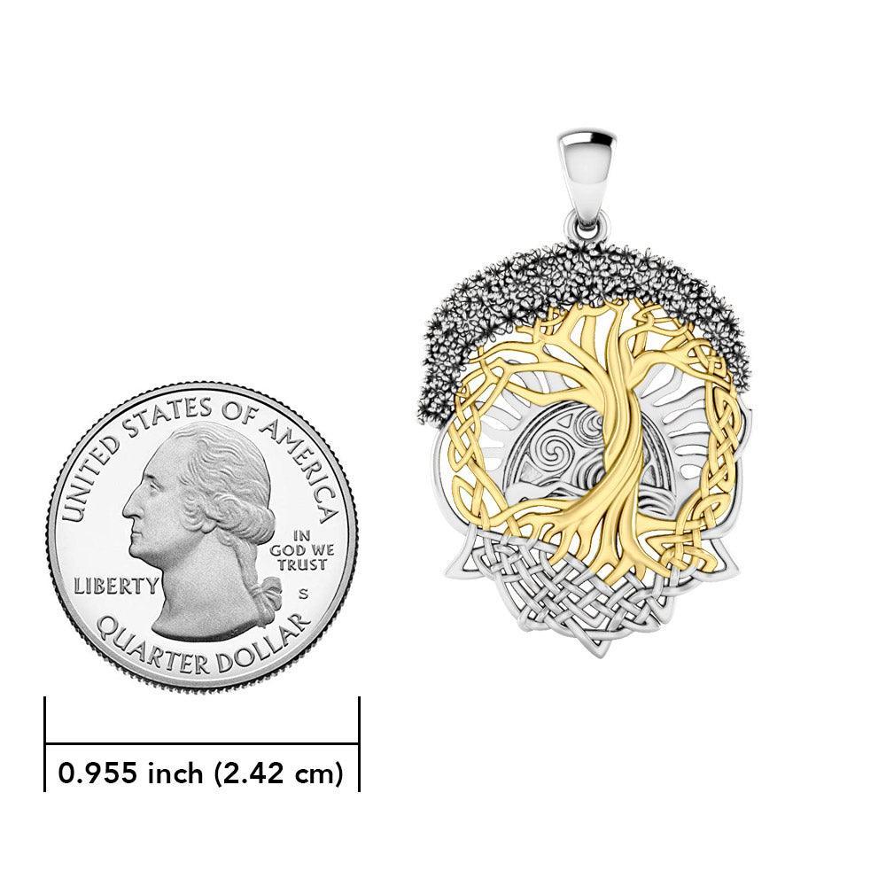 Live Beautifully with the Tree of Life ~ Sterling Silver Jewelry Pendant with 14k gold accent MPD974 by Courtney Davis - peterstone.dropshipping