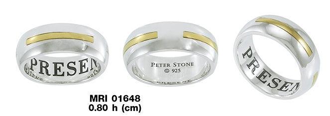 Words That Matter Gold Accented on Silver Ring MRI1648 Custom Word