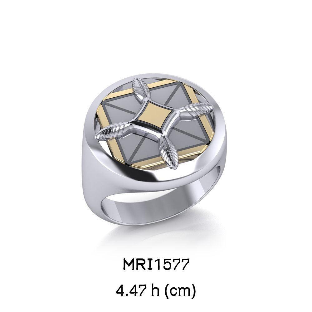 Protection and Growth Sterling Silver with 14K Gold Accent Ring by Sibylle Grummes MRI1577