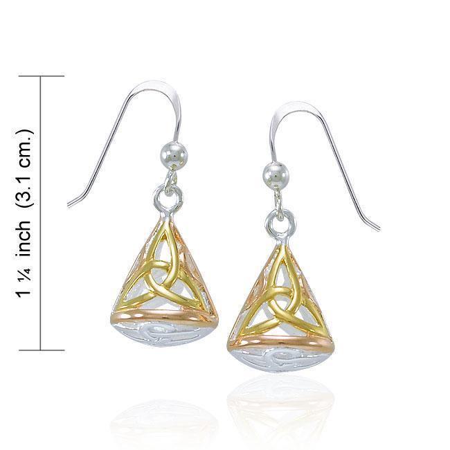 Celtic Knotwork Three Tone Triquetra Earrings OTE683