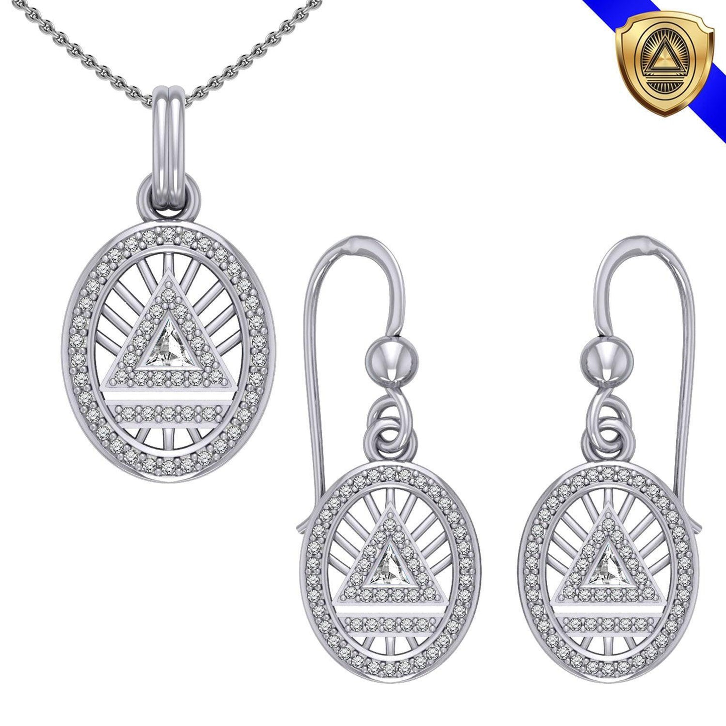 System Energy Symbol Sterling Silver Set with Gemstone TPD3694-TER1278