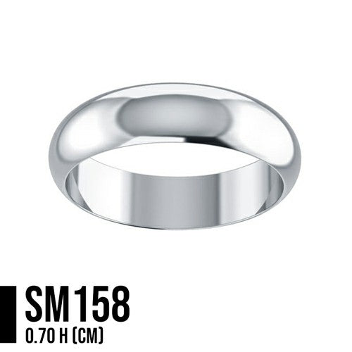 Wedding Smooth Sterling Silver Band Ring SM158