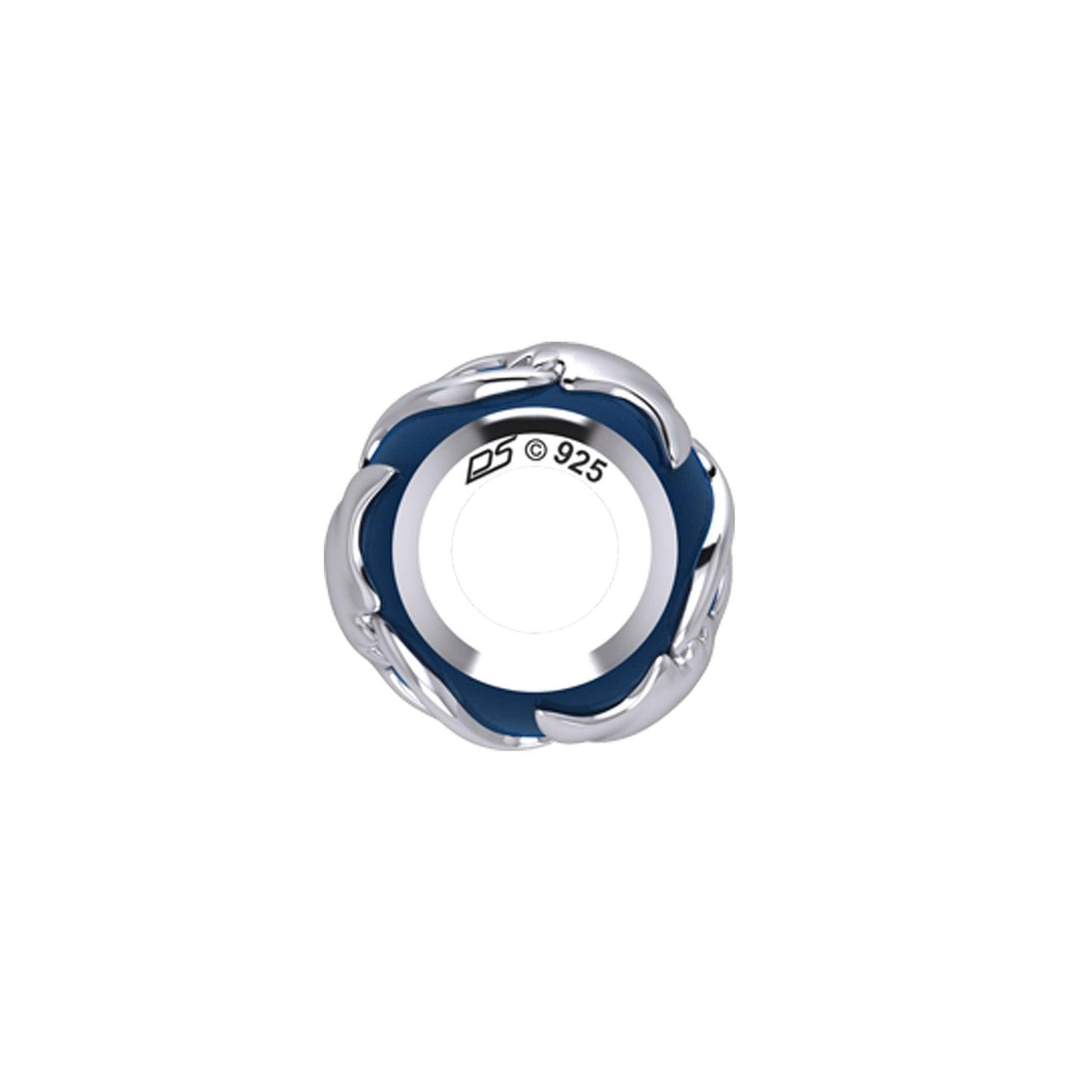 DiveSilver Manta Ray Silver Bead with Navy Blue Enamel TBD374