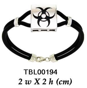 Sterling Silver Triple Moon Leather Cord Bracelet TBL194