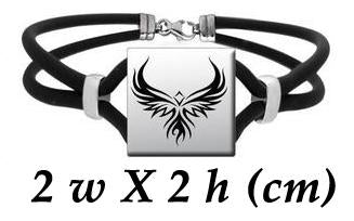 Sterling Silver Fiery Phoenix Leather Cord Bracelet TBL195