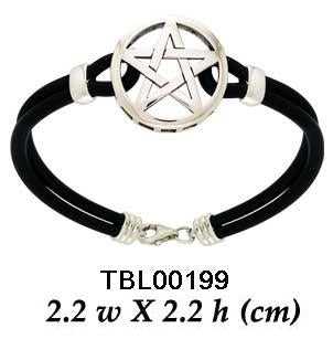 Sterling Silver The Star Leather Cord Bracelet TBL199