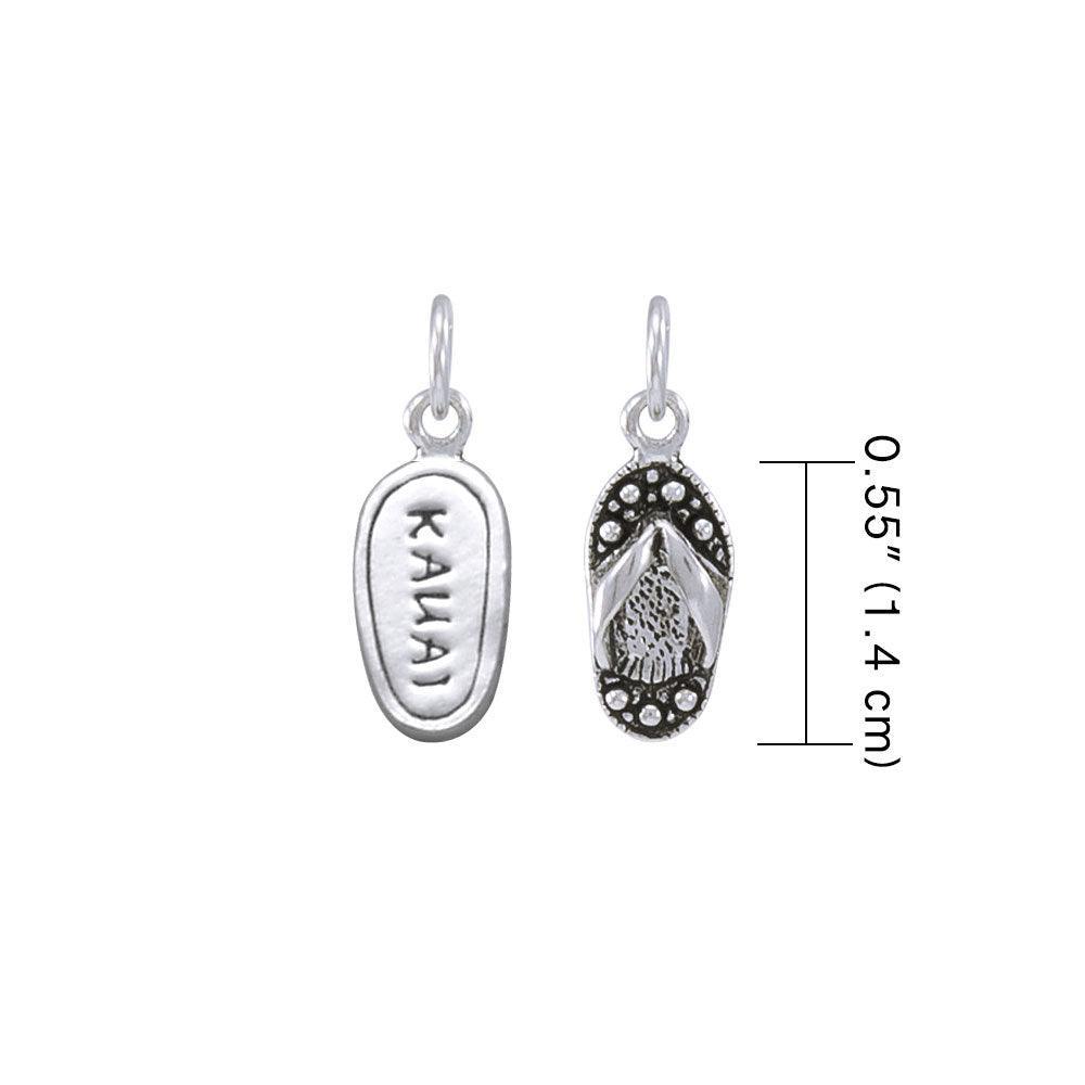 Kauai Island Silver Flip Flops Charm TC1019