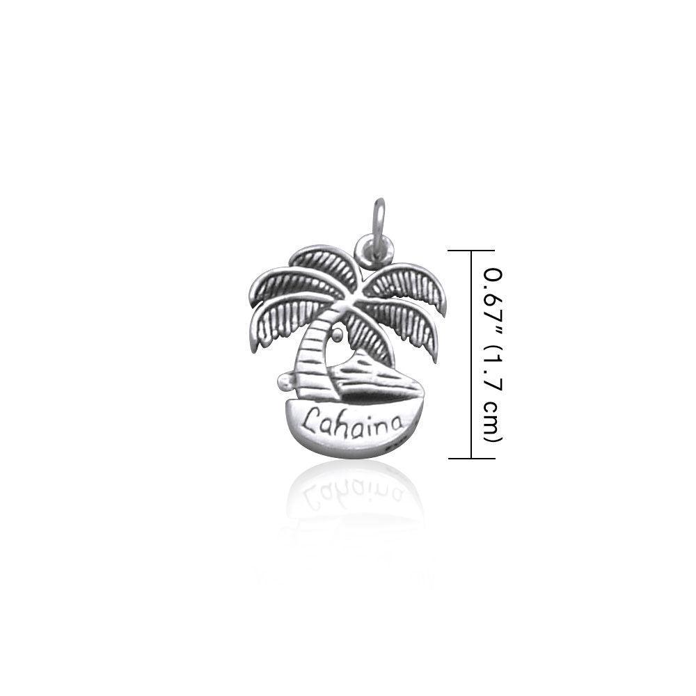 Lahaina Island Coconut Tree Silver Charm TC1035