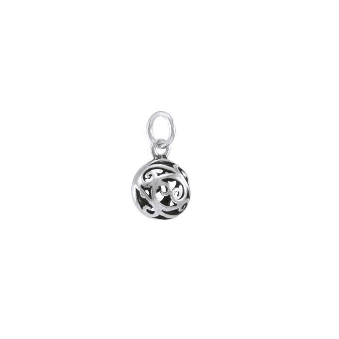 Filigree Ball Silver Charm TC459