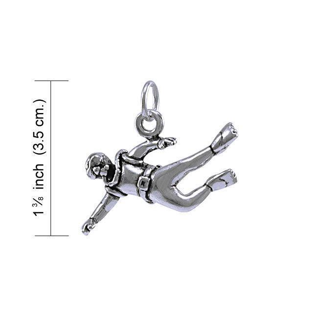 It’s more fun under the sea ~ Sterling Silver Scuba Diver Charm TC607