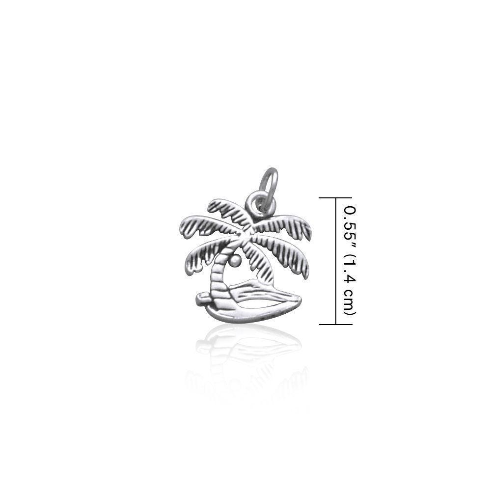Coconut Tree Silver Charm TC977