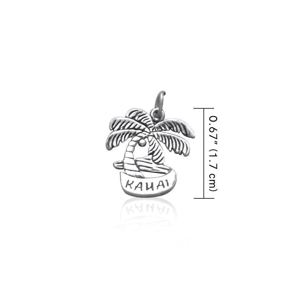 Kauai Island Coconut Tree Silver Charm TC984