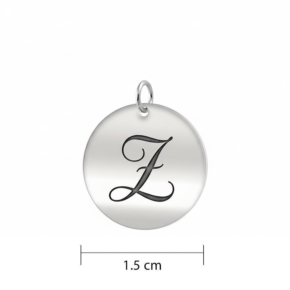 Letter Z Silver Disc Charm TCM-Z