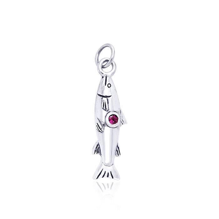 Danu Silver Salmon of Knowledge Charm TCM152