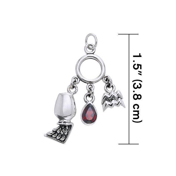 Aquarius Silver Astrology Charm TCM227