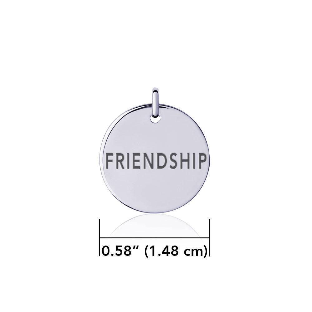 Power Word Friendship Silver Disc Charm TCM323