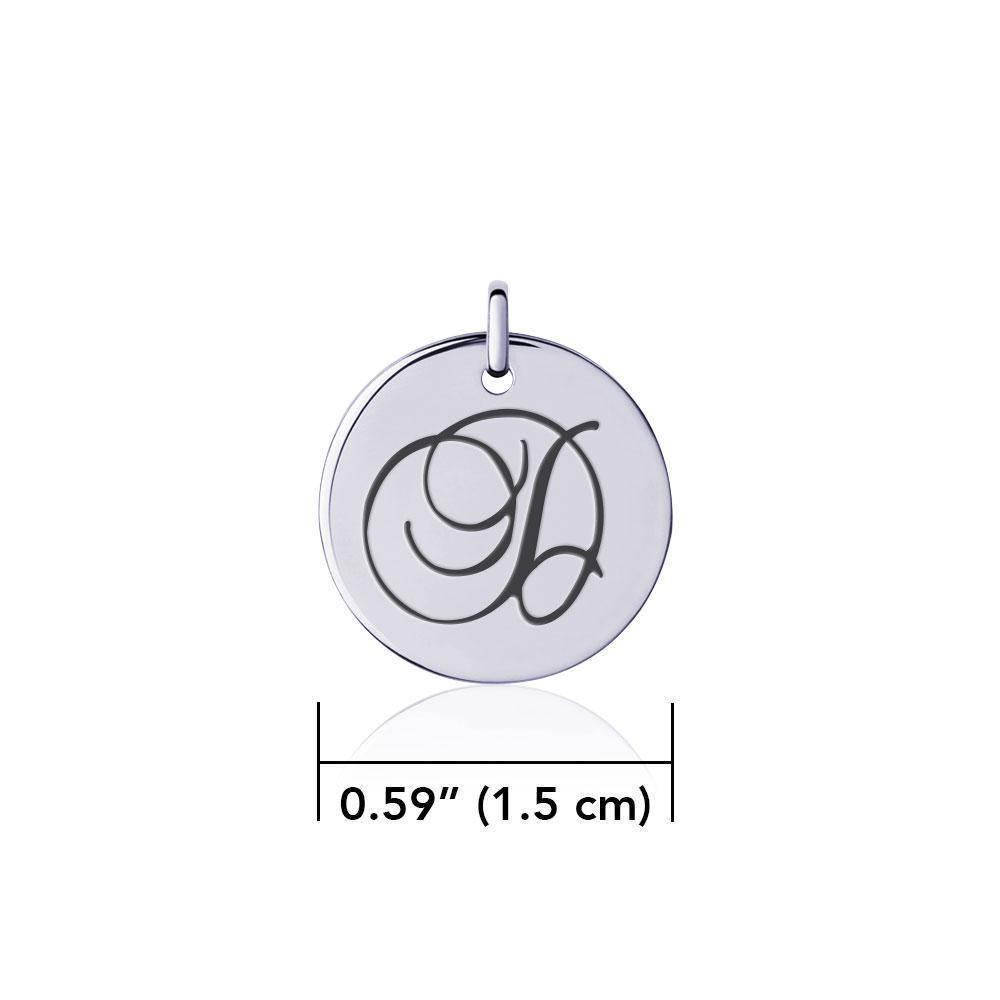 Letter D Silver Disc Charm TCM366