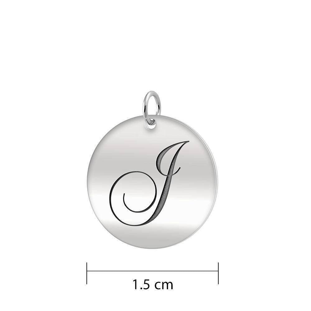 Letter J Silver Disc Charm TCM371
