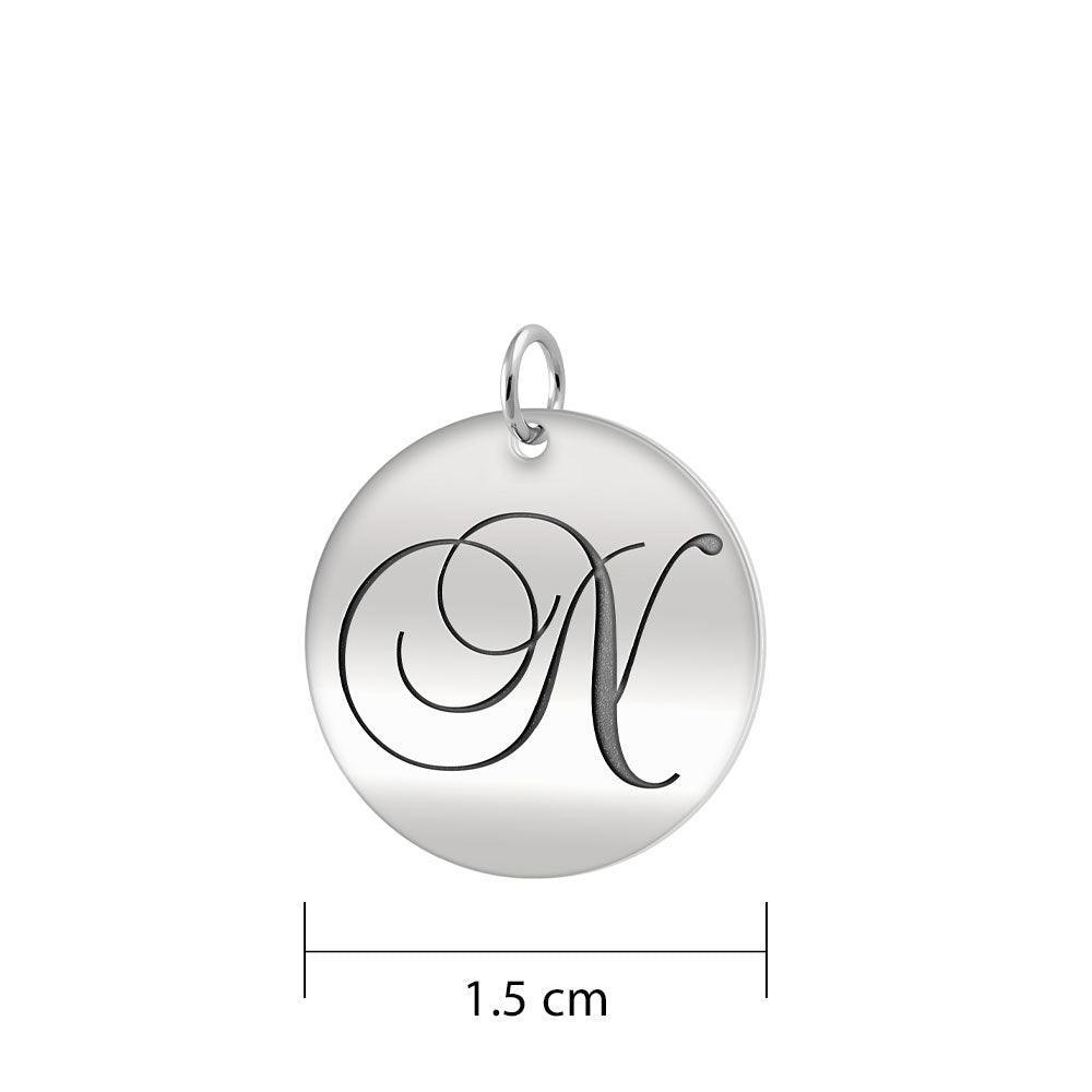 Letter N Silver Disc Charm TCM375