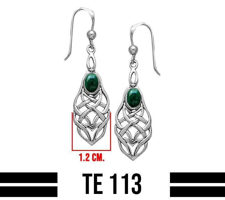 Celtic Knotwork Sterling Silver Plated over Solid Brass Earrings BTE113