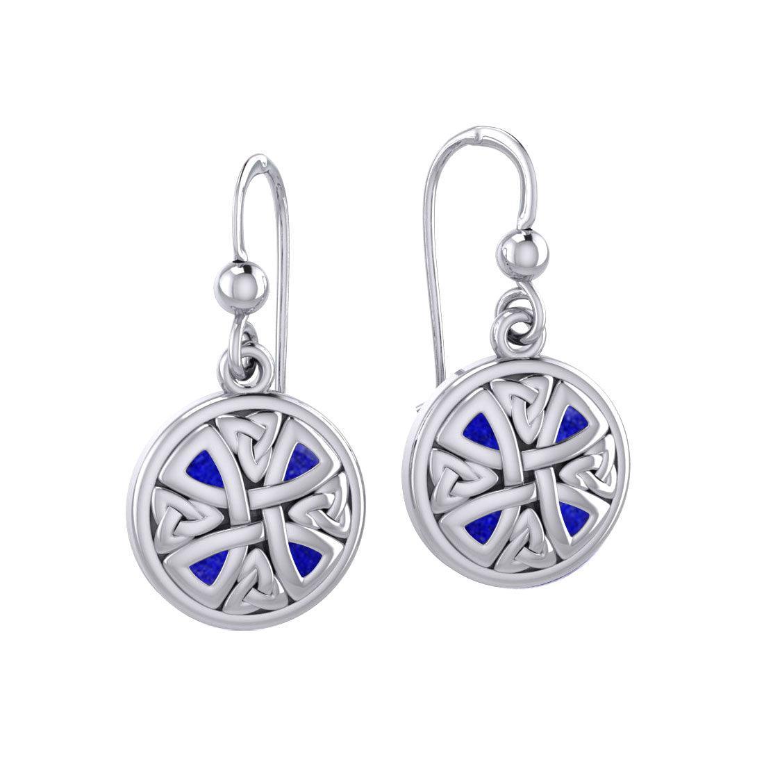 Celtic Trinity Knotwork Silver Cross Earrings TE1199 - peterstone.dropshipping