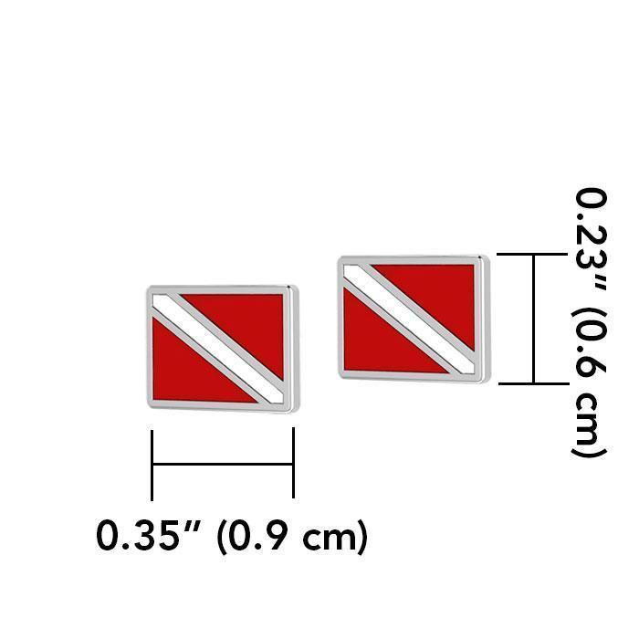 Silver Dive Flag Earrings TE2622