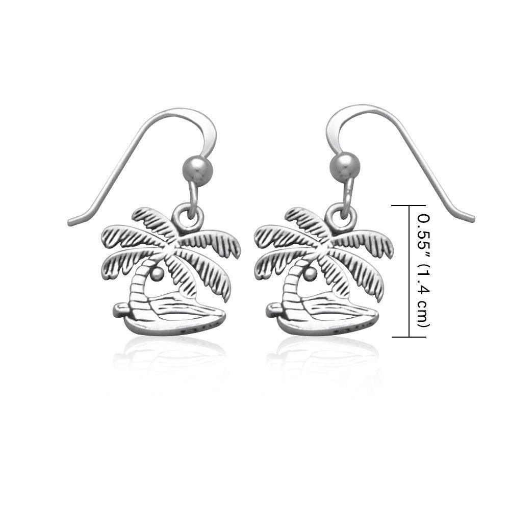 Coconut Tree Silver Earrings TE2625