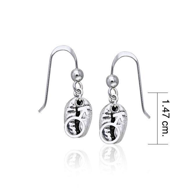 Male Symbol Coffee Bean Earrings TE614