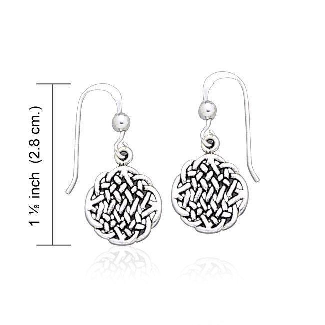 Celtic Knotwork Round Silver Earrings TE660