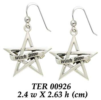 Witch Diva The Pentagram Sterling Silver Earrings TER926