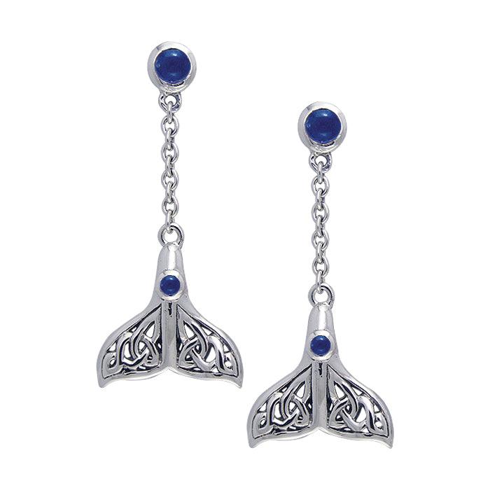 Celtic Knots Whale Tail Silver Earrings TER027