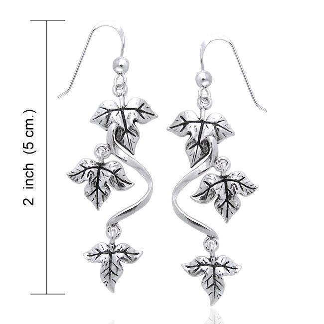 An everlasting gift in Ivy leaf ~ Sterling Silver Jewelry Hook Earrings TER1097