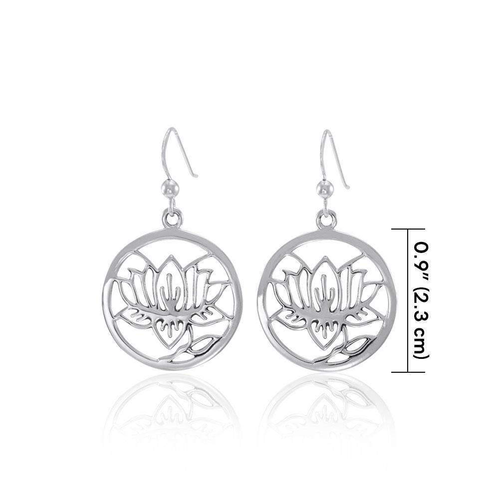 Hollow Lotus Silver Earrings TER1344