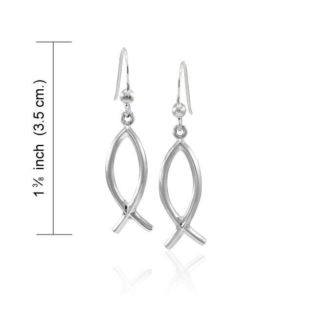 Christian Fish Sterling Silver Earrings TER1507