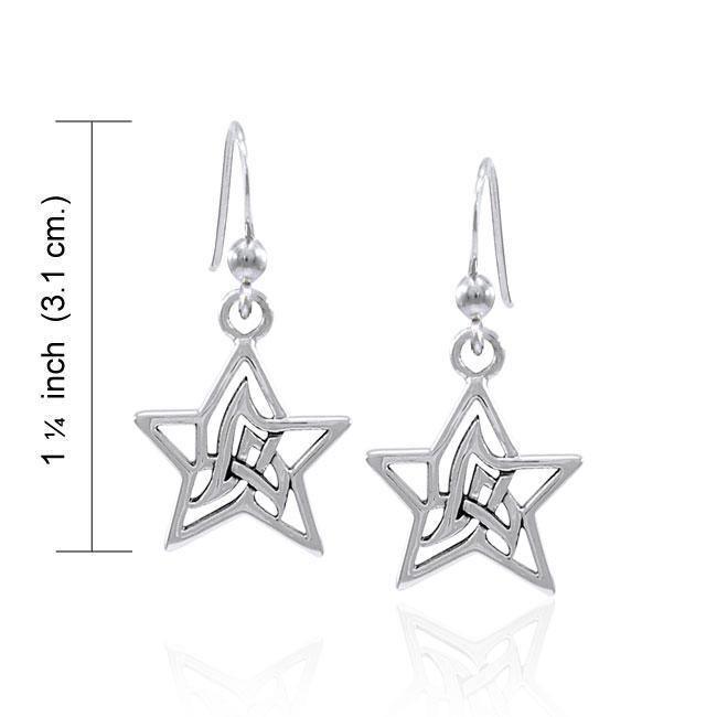 Star Astral Knotwork Silver Earrings TER1577