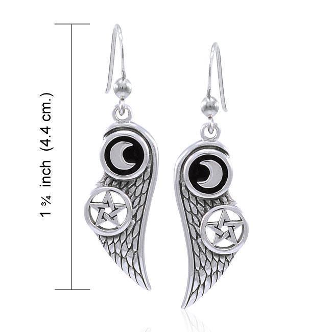 Moon The Star Wing Silver Earrings TER1596