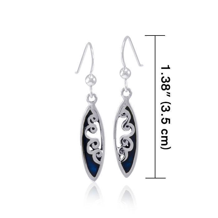 Ocean Wave Inlaid Surfboard Earrings TER1598
