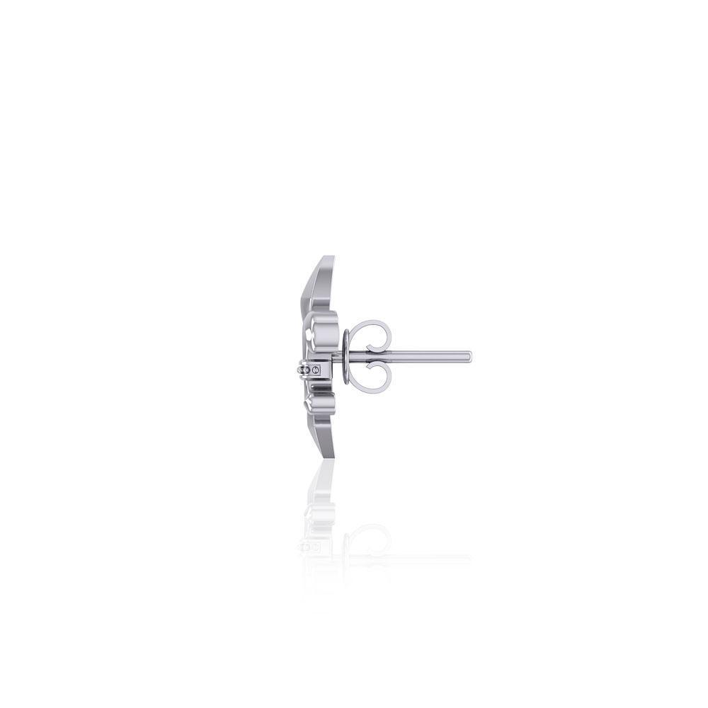Fleur De Lis Silver Post Earrings TER1754