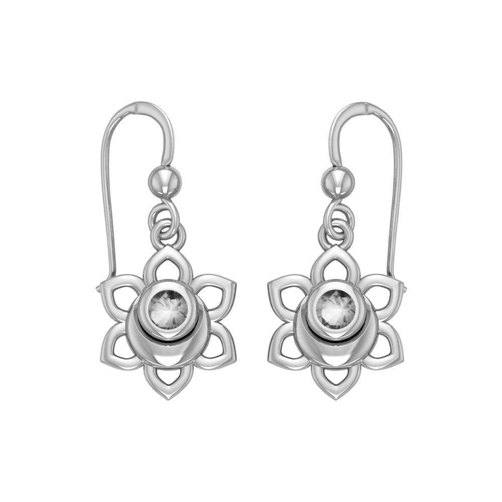 Svadhisthana Sacral Chakra Sterling Silver Earrings with Gemstone TER2037 - peterstone.dropshipping