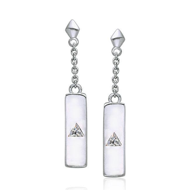 Power Triangle Silver Earrings TER215