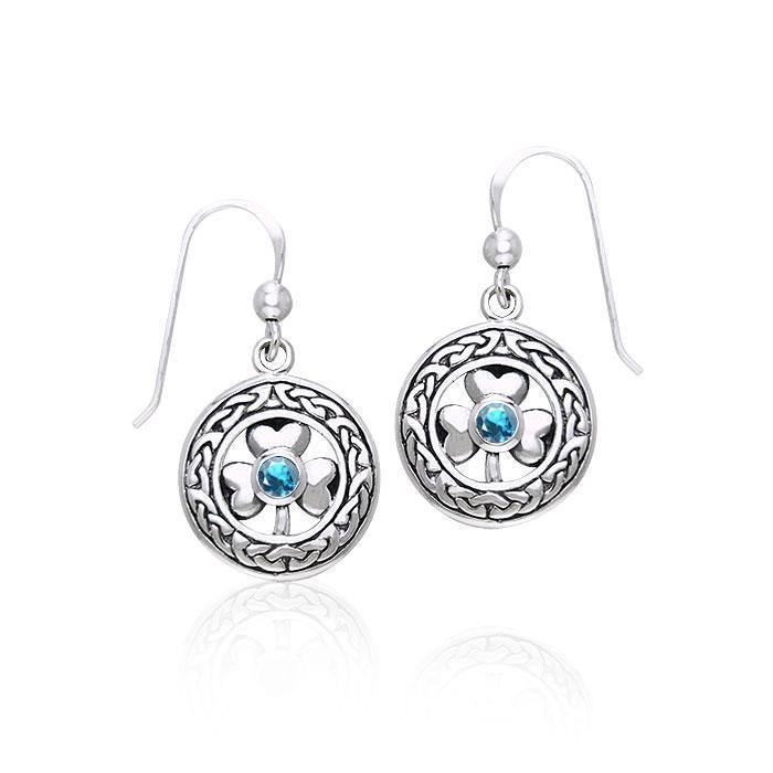 Celtic Knot Shamrock Sterling Silver Earrings TER220