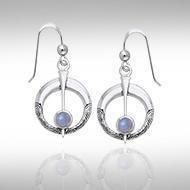Danu Thistle Sterling Silver Earrings with Gems TER545