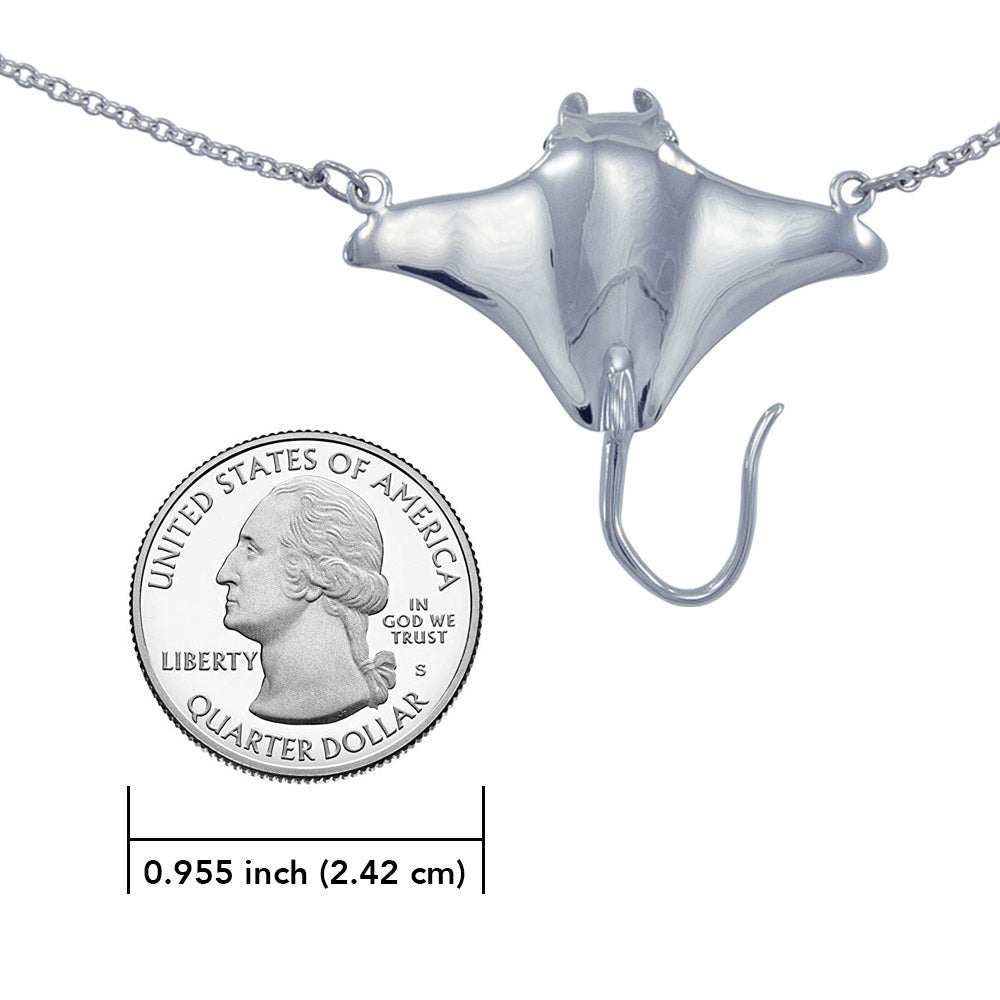 Manta Ray Sterling Silver Necklace TN124